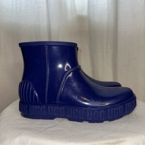UGG Junior Kids Rain Boots "Drizlita" Shiny Blue Size US 5 EU 37